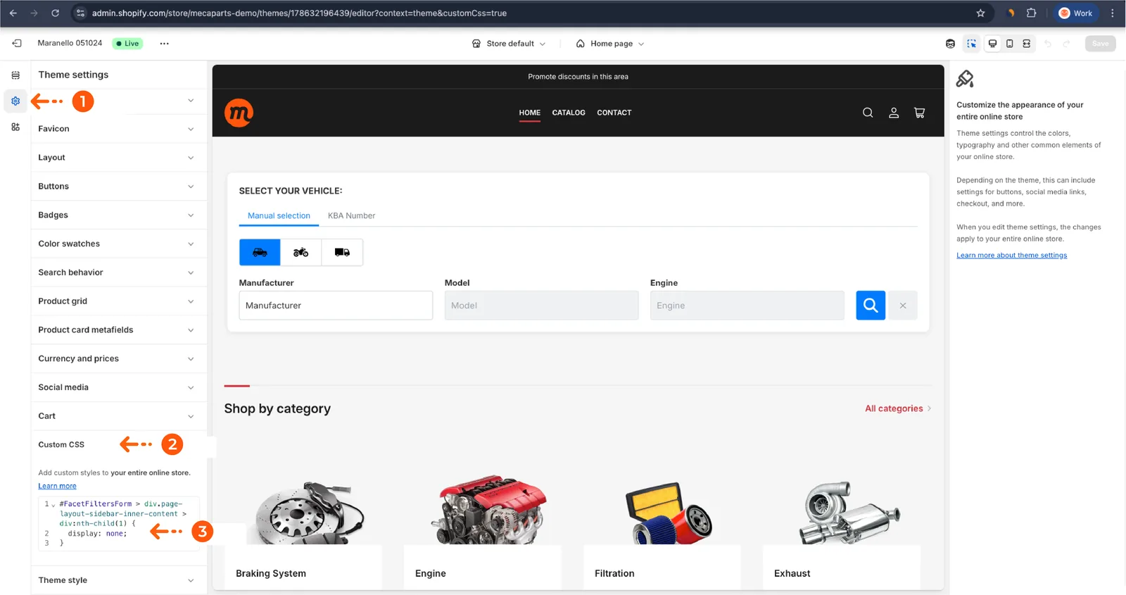 Aggiunta di CSS personalizzato